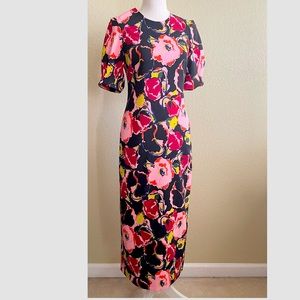 Zara TRF Collection Floral Puff Sleeves Maxi Dress Small